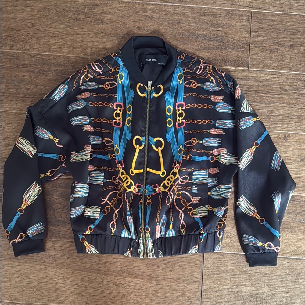 Black and Blue Chain Print Jacket